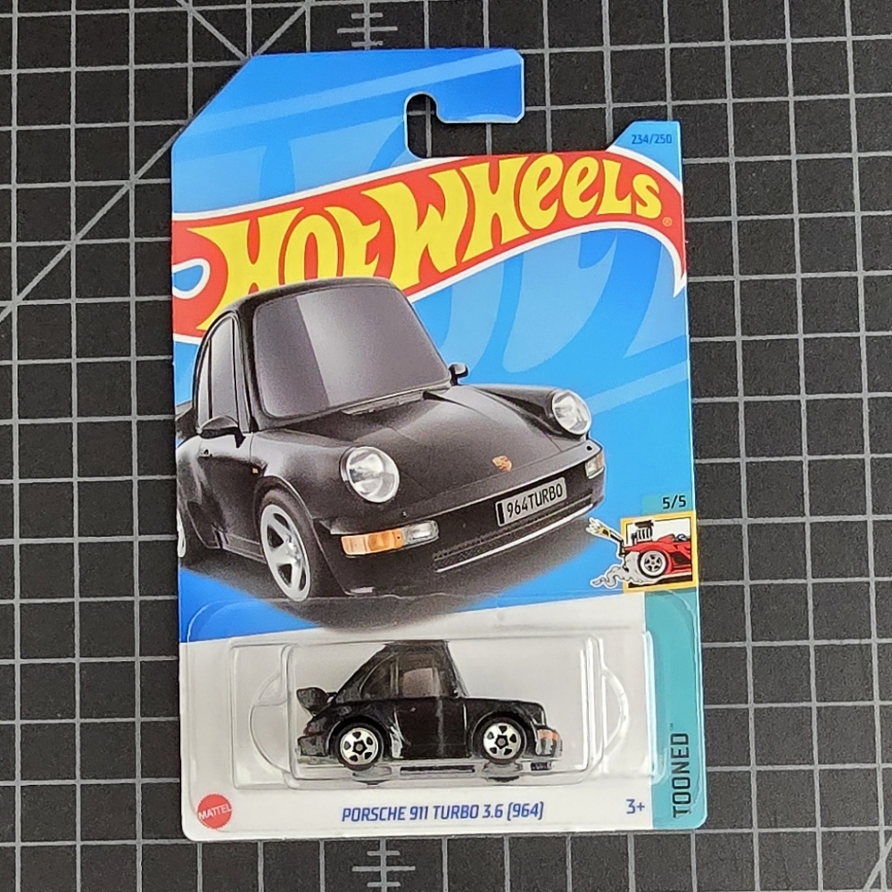 MATTEL HOT WHEELS 2023 PORSCHE 911 TURBO 3.6 (964) - METAL FLAKE BLACK
